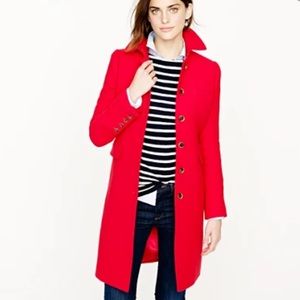 J.crew Double Cloth Lady Coat in red size 6